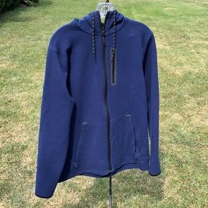 Old Navy Men's Zip up navy black hooded sweatshirt medium